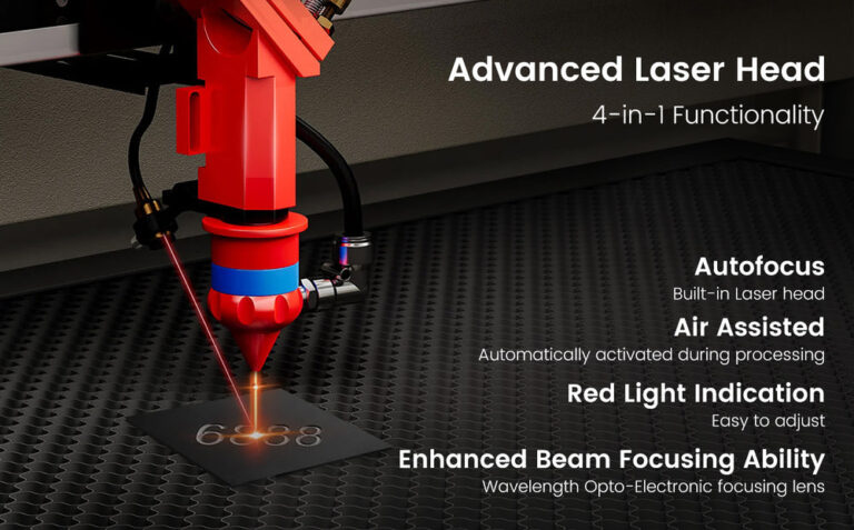 Monport 90W CO2 Laser Engraver & Cutter (28" x 20") with Autofocus